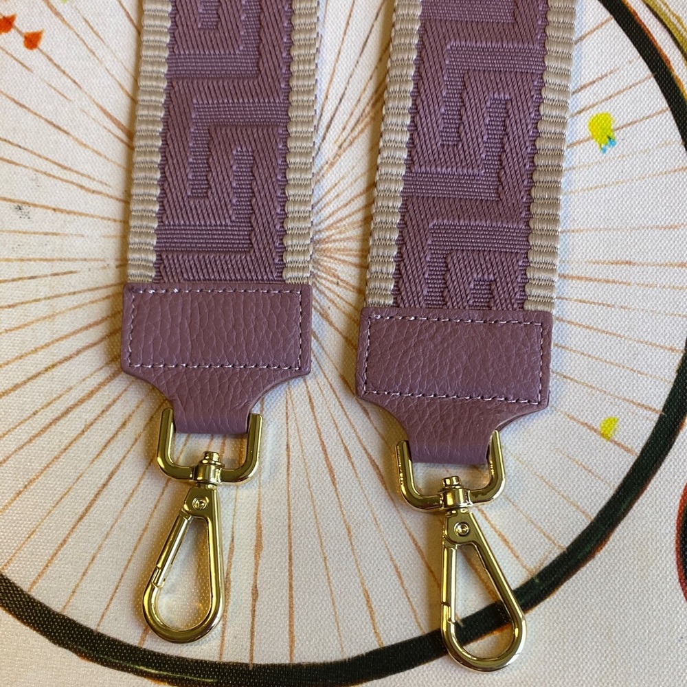 NWOT Detachable pink mauve Webbing Strap with Gold Hardware.